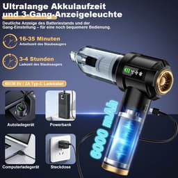 Draagbare Kruimeldief - Auto Stofzuiger - Snelle Schoonmaak - 4-in-1 Functionaliteit - 30 Minuten Runtime - Zwart — thumbnail 5