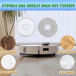8 Stuks Wasbare Microvezeldoeken voor Robotstofzuigers, Herbruikbare Reinigingsdoeken voor Efficiënte Schoonmaak, Geschikt voor Diverse Modellen — thumbnail 4