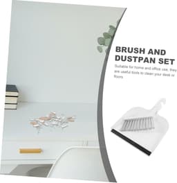 Stoffer en blikset - Mini bezem - Kantoor reinigen - Compact ontwerp - 28 cm bezem - Wit — thumbnail 4