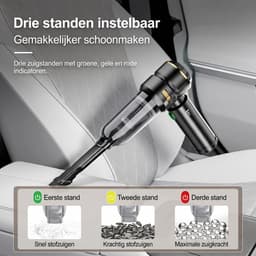 OPTIMERA® 2-in-1 Auto Stofzuiger PRO - Zuigen & Blazen - Kruimeldief - 7 Opzetstukken - Oplaadbaar - Handstofzuiger - Air Duster - Zwart — thumbnail 5