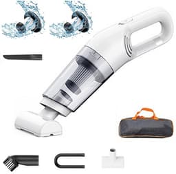 Kruimelzuiger Snoerloos - 10.000Pa - Handstofzuiger voor Auto en Thuis - Wasbaar HEPA Filter - Inclusief Opbergtas - Wit — thumbnail 1