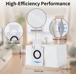 12 stuks stofzak accessoires, grote capaciteit stofzuigerzak reserveonderdelen, geschikt voor Ecovacs Deebot X1 Omni & X1 e Omni robot zuigstation — thumbnail 4