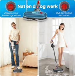 Elektrische mop geschikt voor Dyson V7 V8 V10 V11 V15 - Stofzuigers - Incl 6 Dweil Pads – Vloerwisser - Dweilsysteem - Vloerwisser - Grijs — thumbnail 2