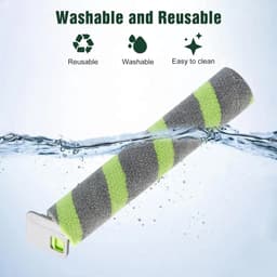 Set van 2 Luxe Reserve Borstelrollen - Geschikt voor iRobot Roomba Max 705 Combo+ & Max 700 Serie - 31cm - Zelfreinigende Roller Mop - Grijs/Groen — thumbnail 5