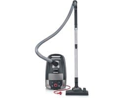 Vloerstofzuiger met zak - Cilinderstofzuiger - Thuis en Auto Reinigen - HEPA 14 Filter - 4 Liter Inhoud - Zwart Grijs