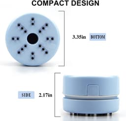 Mini Stofzuiger - Bureau Reiniger - Kleine Kruimels Verwijderen - Draagbaar Ontwerp - Compact Formaat - Blauw — thumbnail 5