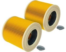 2 Filters Geschikt Voor KäRcher Wd3 Wd2 Wd1 En A Series - Cartridgefilter - Patroonfilter - Geschikt Voor KäRcher Accessoires - Voor Mensen Met Allergie Voor Fijnstof / Geuren - Vervanging van origineel 6.414-552.0
