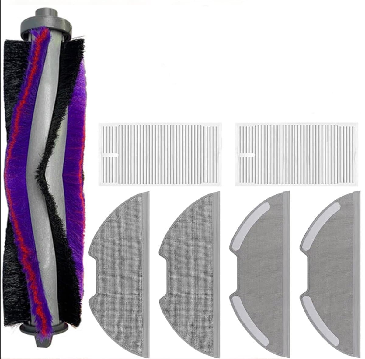 Vervangende onderdelenset voor Geschikt voor Eureka E10s/E20 Plus robotstofzuiger, 1 hoofdrolborstel, 2 filters, 4 dweilpads - 7-pack — afbeelding 1