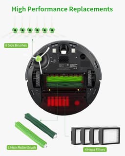 Borstels reserveonderdelen gescht voor iRobot Roomba E & I serie, accessoires compatibel met E5 E6 i7 i7+ i3 i3+ i4 i4+ i6 i6+ j7 j7+,reserveonderdelen 1 paar multivloerborstel, 4 filters, 6 zijborstels — thumbnail 2