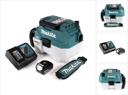 Makita DVC 750 LRM1X3 accustofzuiger nat- en droogzuiger 18 V draagbaar + 1x 4,0 Ah accu en lader - zonder accessoires — thumbnail 1