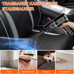 COVREO Kruimelzuiger draadloos en oplaadbaar – 31x14,5x6 cm – Handstofzuiger voor auto en thuis – 3500 Pa zuigkracht – Zwart — thumbnail 5