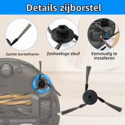 Zijborstels voor Dreame L40s Pro Ultra - 4 Stuks - Grijs — thumbnail 4