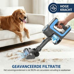 Draadloze Stofzuiger, 6 IN 1 Lichtgewicht Steelstofzuiger, Krachtige Zuigkracht van 15 kPa, Oplaadbare Draadloze Stofzuiger Voor Hardhouten Vloeren en Dierenharen — thumbnail 4