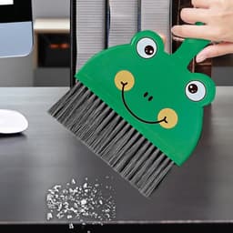 Kleine Stoffer Blik - Schoonmaakborstel Set - Bureau Reinigen - Compact Ontwerp - 18x23 cm - Kikker — thumbnail 4
