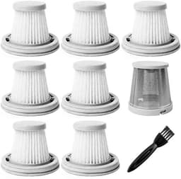 HEPA-filters 7 stuks - Vervangingsfilter - Roestvrijstalen Voorfilter - Reinigingsborstel - Compatibel met Fanttik V8/V10 Mate - Milieuvriendelijke Kunststof - Stofzuigerfilter — thumbnail 1