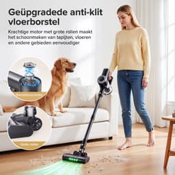 Lubluelu P2 Draadloze Steelstofzuiger 35Kpa- 5 in 1 Handstofzuiger - Zelfstaand Design - 50 Min Gebruikstijd - Verwijderbare Batterij- Anti-klit Borstel - HEPA-filter - LED-koplampen — thumbnail 4
