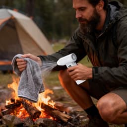 Elektrische Stofblazer - Draagbare Ventilator - Snel Reinigen - Krachtige Luchtstroom - 15 cm Hoog - Wit — thumbnail 5