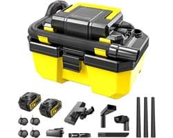SnelShoppen - 3-in-1 Nat- en Droogzuiger met Borstelloze Motor 3000W - Draadloze Werkplaatsstofzuiger met HEPA-filter, 2x 4,0 Ah Accu, Blaasfunctie en