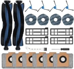 22-delige stofverwijderingsaccessoireset voor de EUFY X10 PRO OMNI robotstofzuiger - Inclusief 2 hoofdborstels + 4 zijborstels + 4 filters + 4 dweildoeken + 6 stofzakken + 1 flexibele borstel + 1 schroevendraaier - Filterreinigingstool — thumbnail 1