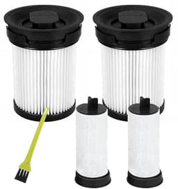 2 filters - Inclusief 2 cartridges + 2 zeefjes + 1 klein borsteltje - HX1 stofzuigeraccessoire filtercartridges en zeefjes - Filters voor Miele Triflex HX1 draadloze stofzuiger - Kunststof — thumbnail 1