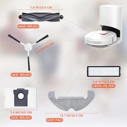 Allecto Plus - Accessoireset voor robotstofzuiger. Hoofdwalsborstel, Hepa-filters, dweilpads, zijborstels, stofzakken, borstel. Geschikt voor Dreame D10 Plus Gen 2. Optimale reiniging. — thumbnail 4