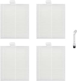 4 stuks HEPA Filter - Geschikt voor Eufy G50 Hybrid (SES) - L60 Hybrid (SES) - L60 - L60 SES - L50 - L50 SES - 6*7.5*0.9cm - met reinigingsborstel - Onderdelen - voor robotstofzuiger - Wit — thumbnail 1