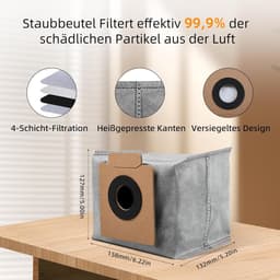 22-delige stofverwijderingsaccessoireset voor de EUFY X10 PRO OMNI robotstofzuiger - Inclusief 2 hoofdborstels + 4 zijborstels + 4 filters + 4 dweildoeken + 6 stofzakken + 1 flexibele borstel + 1 schroevendraaier - Filterreinigingstool — thumbnail 3