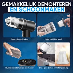 MATTI® - Auto Stofzuiger - Handstofzuiger - Mini Stofzuiger - Air Duster - Zuigen & Blazen - Kruimeldief — thumbnail 5