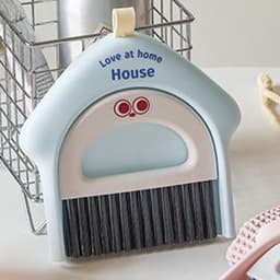 Veegset met Bezem - Mini Stoffer - Huishoudelijk Schoonmaken - Zachte Beschermende Borstels - Compact Formaat - Blauw — thumbnail 2