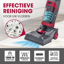 CLEANmaxx AquaStream Plus Duo Tapijtreiniger, 3-in-1 vloerreiniger voor tapijt, harde vloeren en als kussenreiniger, hete lucht natzuiger met XXL-accessoireset incl. dubbele tank, wielen, sproeiers en — thumbnail 5
