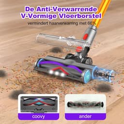 Steelstofzuiger Draadloos - Krachtige Stofzuiger - Snel Huis Schoon - Automatische Zuigkracht - 75 Min Looptijd - Goud — thumbnail 5