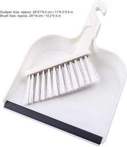 Handbezem Stoffer - Kleine set - Bureau opruimen - Gekarteld ontwerp - 28 x 21 cm - Wit — thumbnail 5