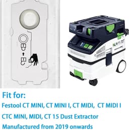 Festool Stofzuigerzakken (10 stuks) Compatibel met CT MINI / CT MIDI / CT 15 — thumbnail 2