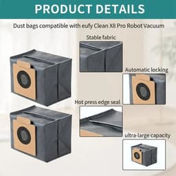 15-delige set accessoires geschikt voor X10 PRO OMNI robotstofzuiger: rolborstel, zijborstel, filter, dweil en stofzak — thumbnail 4