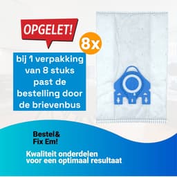 Fixem® Stofzuigerzakken Geschikt voor Miele HyClean G/N - 9917730 - Hoge kwaliteit - Complete C2 & C3 , Classic C1- 8 Stuks — thumbnail 5