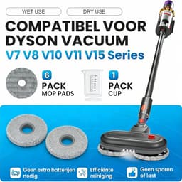 Elektrische mop geschikt voor Dyson V7 V8 V10 V11 V15 - Stofzuigers - Incl 6 Dweil Pads – Vloerwisser - Dweilsysteem - Vloerwisser - Grijs — thumbnail 4