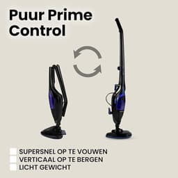 Verte Stoomdweil - 2-in-1 Stoomreiniger & Handstoomapparaat - 13 Accessoires - 1500 W - 400 ml - Opwarmtijd van 20 Seconden - Doodt 99,9% van de Bacteriën - Snoer van 7 m - Geschikt voor Alle Soorten Vloeren - Zonder Chemicaliën - Zwart — thumbnail 3