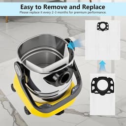 Stofzuigerzakken voor natte en droge stofzuiger - 10 stuks - geschikt voor Kärcher WD4 WD5 WD6 - Vervangende zakken voor WD 4.000 tot WD 5.999 SW 5.100 SE 6.100 - 2.863-006.0 — thumbnail 4