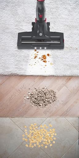 Draadloze Steelstofzuiger - Zakloos Apparaat - Efficiënt Schoonmaken - Dubbele LED Verlichting - 45 Min Autonomie - Framboos Rood — thumbnail 2