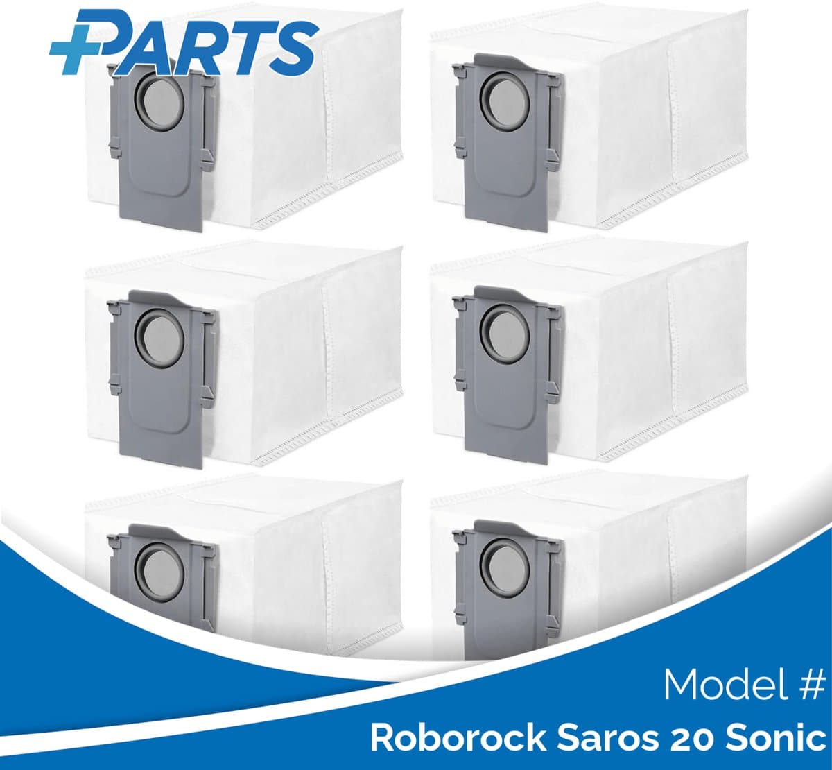 Roborock Saros 20 Sonic Stofzakken (6 Stuks, Plus.Parts® alternatief voor 8.02.0239) — afbeelding 1