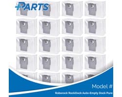 Roborock RockDock Auto-Empty Dock Pure Stofzakken (20 Stuks, Plus.Parts® alternatief voor 8.02.0132)