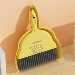 Mini bezem veegset - Handveger tafel - Bureau reinigen - Compact en draagbaar - 1 set - Geel — thumbnail 2