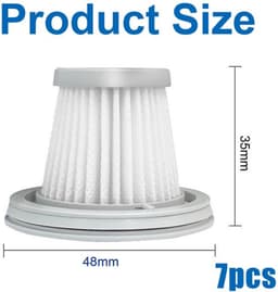 HEPA-filters 7 stuks - Vervangingsfilter - Roestvrijstalen Voorfilter - Reinigingsborstel - Compatibel met Fanttik V8/V10 Mate - Milieuvriendelijke Kunststof - Stofzuigerfilter — thumbnail 2