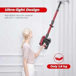 Draadloze Stofzuiger 450W BLDC – 45kPa Zuigkracht & 60 Min | Anti-Tangle LED Power Brush | Lichtgewicht Steel & Hand | Tapijt & Harde Vloer — thumbnail 4