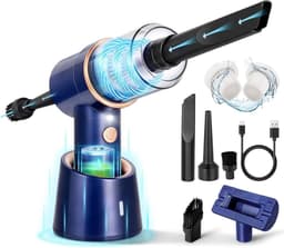 Draadloze Handstofzuiger - Mini Stofzuiger - Auto en Huis - 3-in-1 Functie - 9000 PA Zuigkracht - Blauw — thumbnail 1