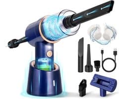 Draadloze Handstofzuiger - Mini Stofzuiger - Auto en Huis - 3-in-1 Functie - 9000 PA Zuigkracht - Blauw