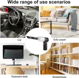 Draadloze Kruimeldief - Mini Stofzuiger - Auto en Huis - 16000 Pa Zuigkracht - 2000 mAh Batterij - Zwart — thumbnail 5