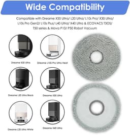 Dailygoods- Dweilpads 4 Stuks - Vervangende Dweildoeken - Geschikt voor Dreame X50/X40/X30/L10s Pro - Microvezel - Hoogwaardige Kwaliteit — thumbnail 5