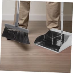 Stofblik Met Steel - Vuilnisschep - Groot Werk - Roestvrij Staal - 70 cm - Zilver — thumbnail 4