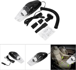 Autostofzuiger Handheld - Draagbare Auto Reiniger - Auto Interieur Reinigen - Sterke Zuigkracht 4000Pa - 5m Kabel - Zwart — thumbnail 3
